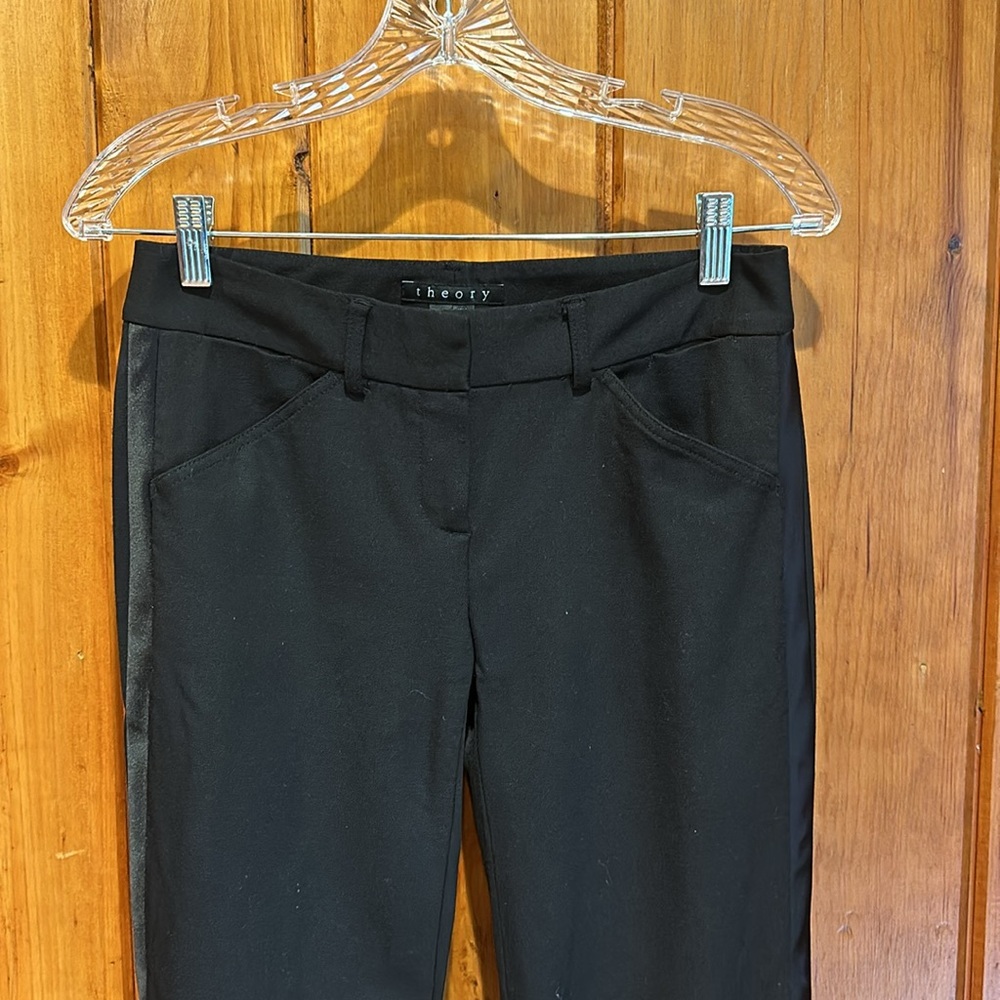 Theory Women’s Satin Side Stripe Dress Pants Size 2